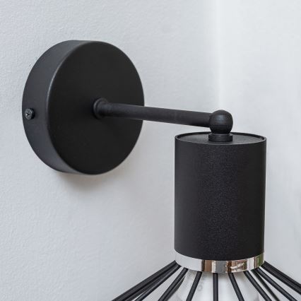 Настенен аплик SOLANO 1xE27/15W/230V черен/лъскав хром