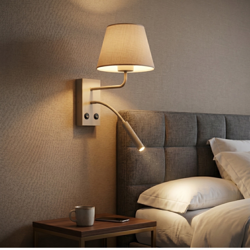 Настенна лампа ARDEN 1xE27/15W/230V + 1xG9/8W бежова
