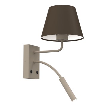 Настенна лампа ARDEN 1xE27/15W/230V + 1xG9/8W бежова/кафява