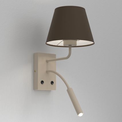 Настенна лампа ARDEN 1xE27/15W/230V + 1xG9/8W бежова/кафява