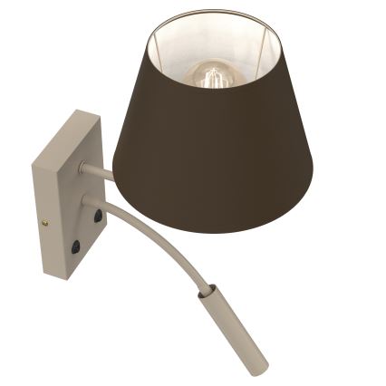 Настенна лампа ARDEN 1xE27/15W/230V + 1xG9/8W бежова/кафява