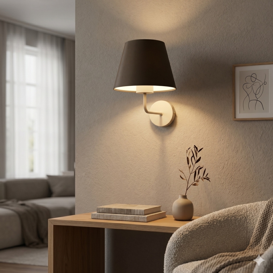Настенна лампа ARDEN 1xE27/15W/230V бежова/кафява