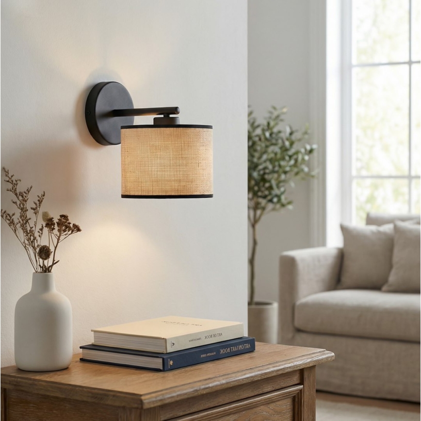 Настенна лампа ECO 1xE27/15W/230V бежова/ратан