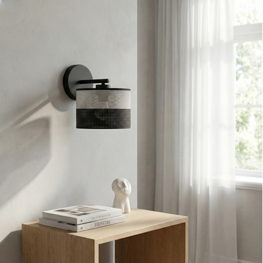 Настенна лампа KARBON 1xE27/15W/230V черна/сива