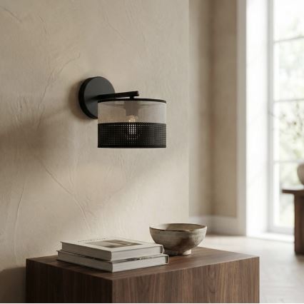 Настенна лампа KARBON 1xE27/15W/230V черна/сива