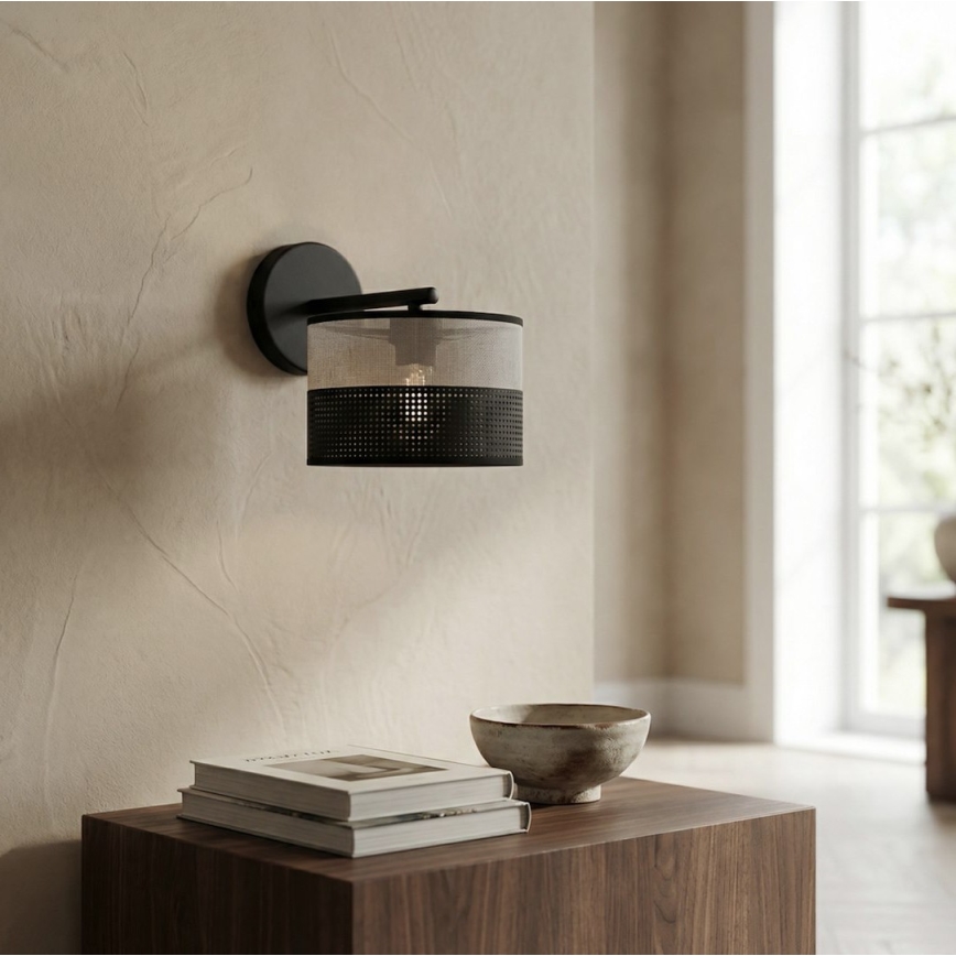 Настенна лампа KARBON 1xE27/15W/230V черна/сива