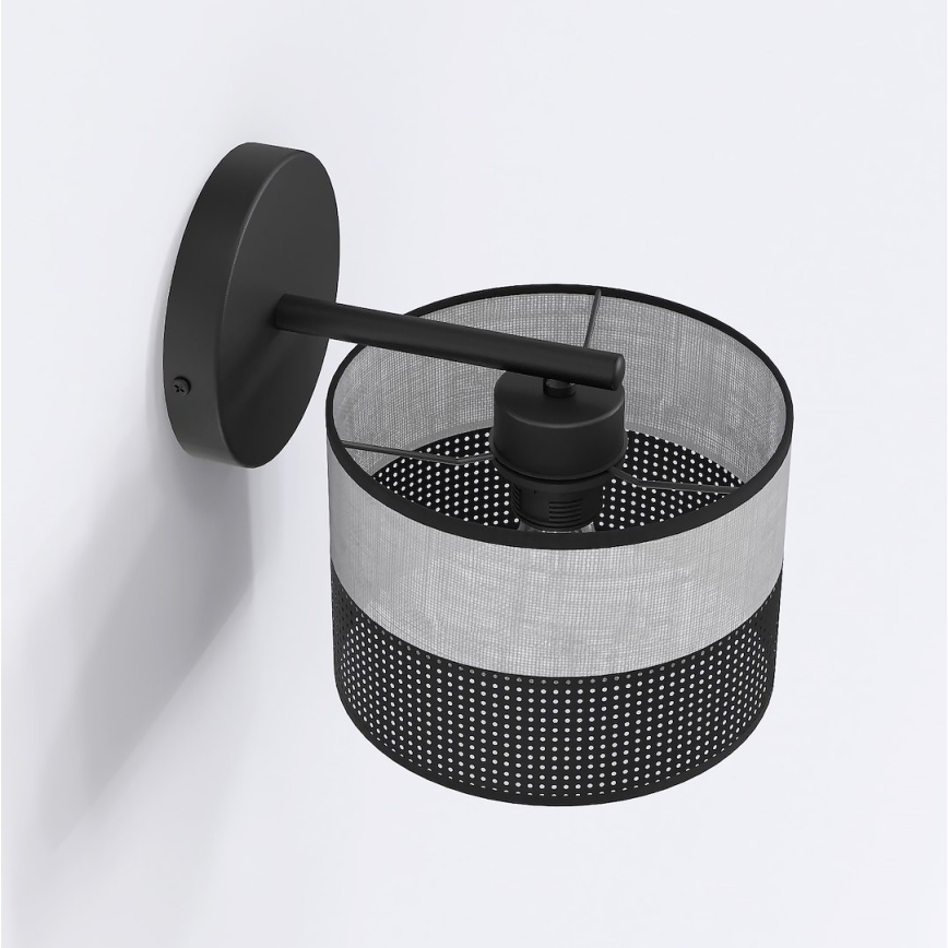 Настенна лампа KARBON 1xE27/15W/230V черна/сива