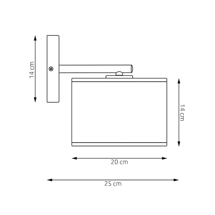 Настенна лампа KARBON 1xE27/15W/230V черна/сива