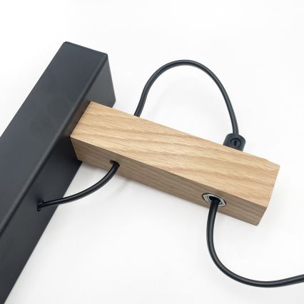 Настенна лампа LEANDRA 1xE27/15W/230V дъб/черно