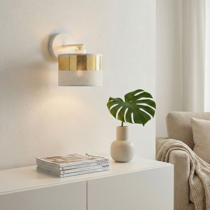 Настенна лампа LUX 1xE27/15W/230V бяла/златиста