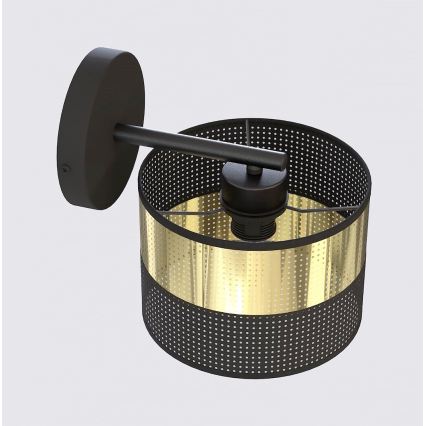 Настенна лампа LUX 1xE27/15W/230V черна/златна