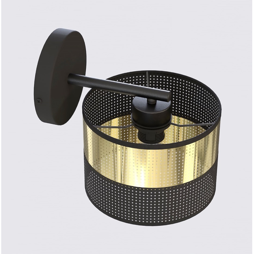 Настенна лампа LUX 1xE27/15W/230V черна/златна