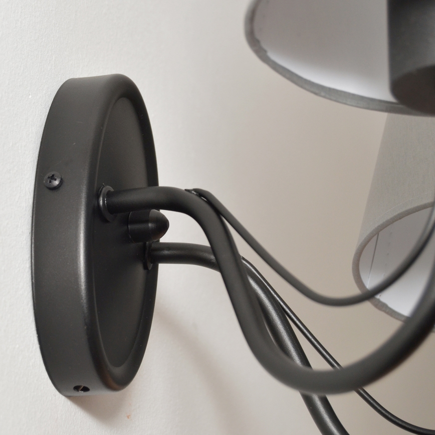 Настенна лампа MALBO 2xE27/15W/230V сива/черна