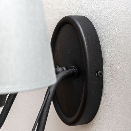 Настенна лампа MALBO 2xE27/15W/230V сива/черна