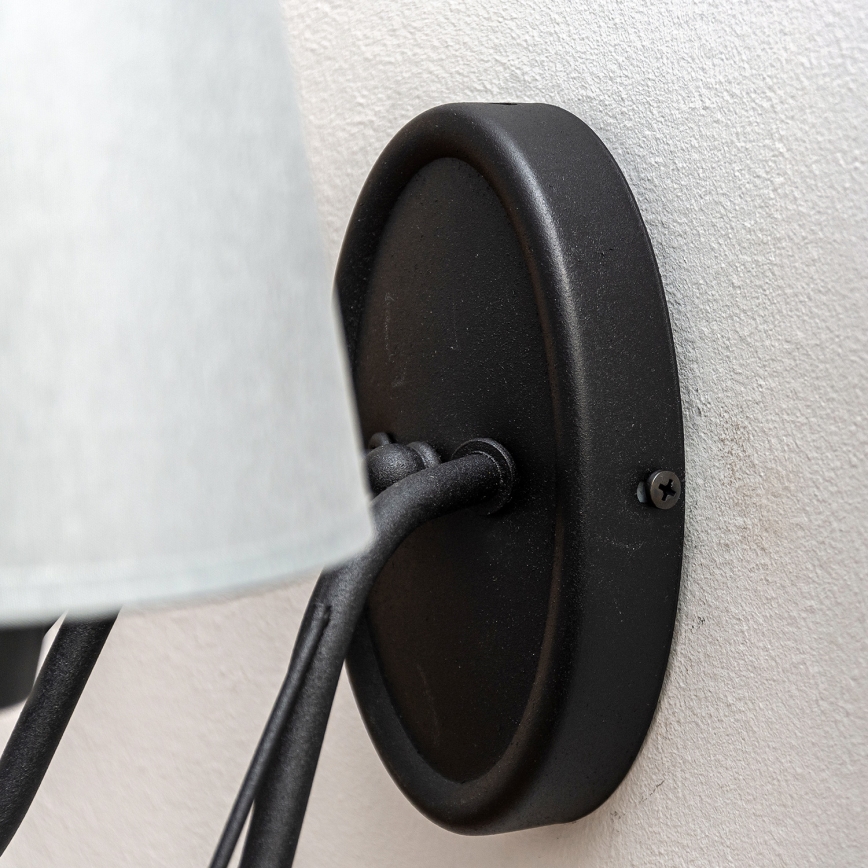 Настенна лампа MALBO 2xE27/15W/230V сива/черна