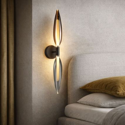 Настенна лампа NORDIC 2xG9/5W/230V черен хром/медна