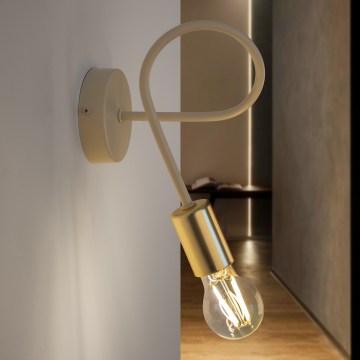 Настенна лампа OXFORD, 1x E27, 15W, 230V, месинг/бял