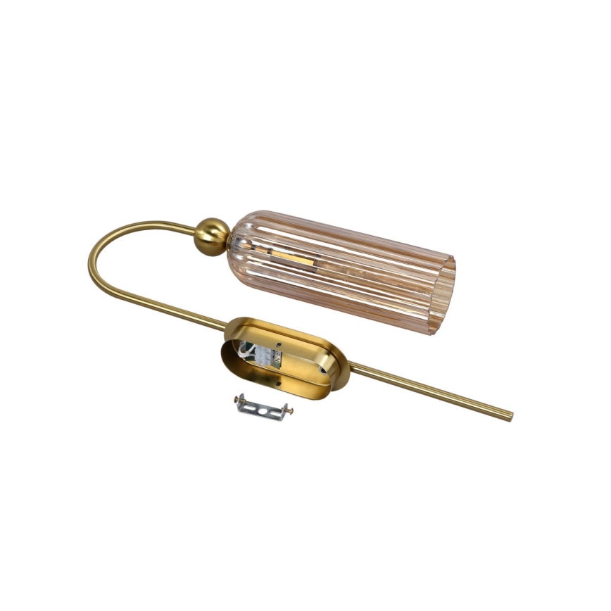 Настенна лампа PIEGA 1xE14/40W/230V месинг/димно бежово