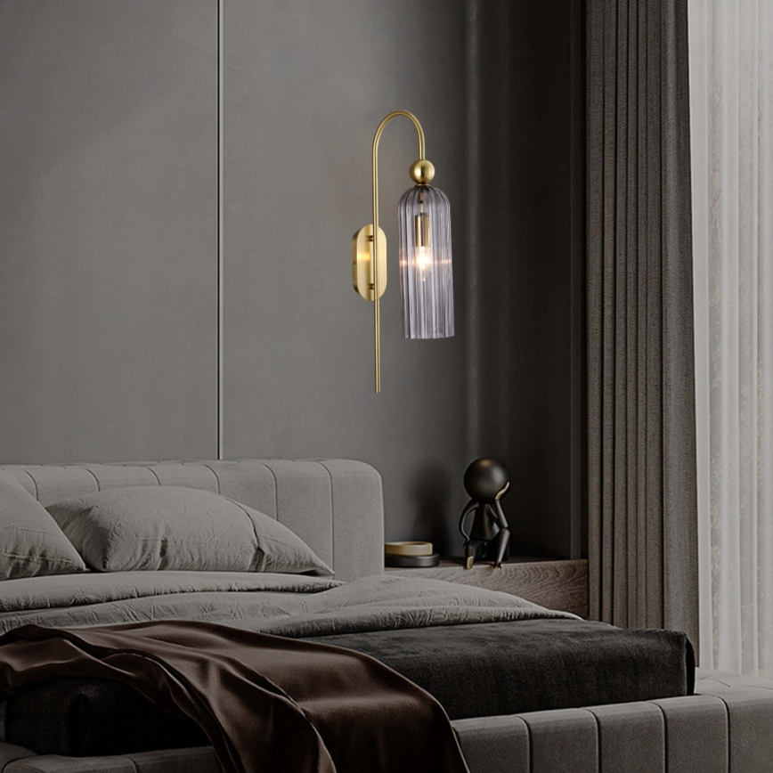 Настенна лампа PIEGA 1xE14/40W/230V месинг/димно черно