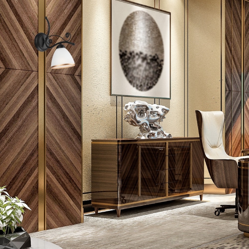 Стенно осветително тяло RETRO II 1xE27/60W/230V матово черно