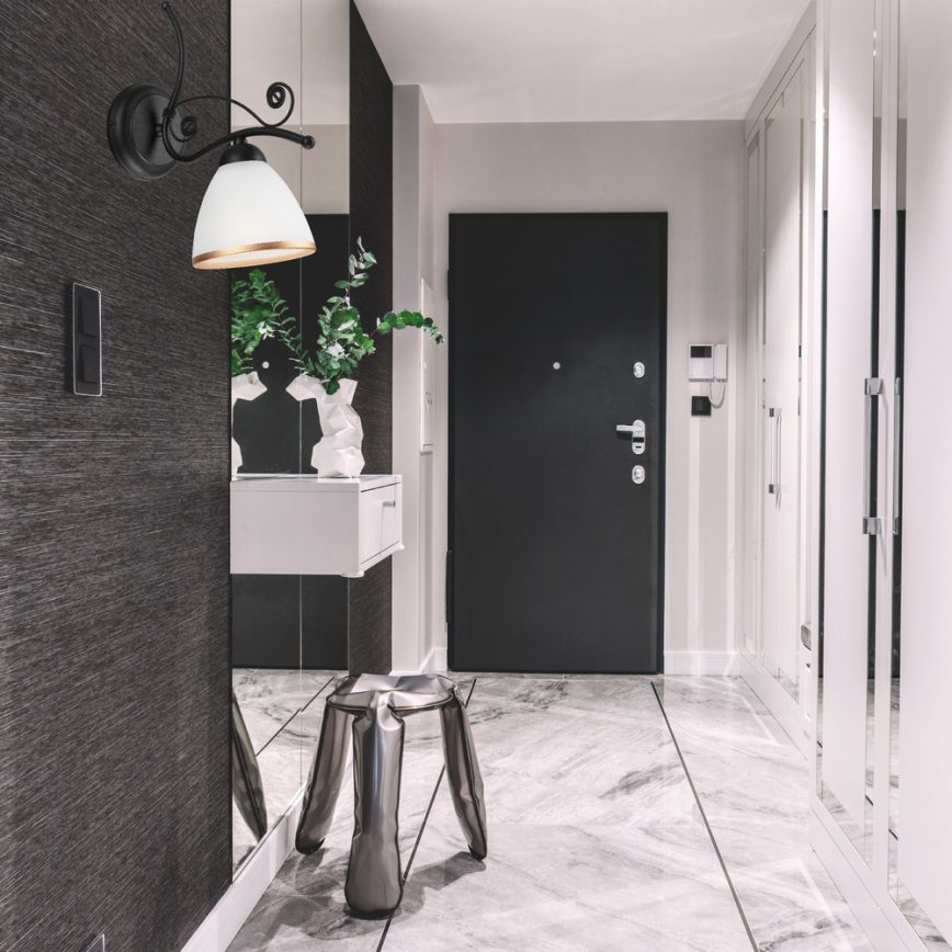 Стенно осветително тяло RETRO II 1xE27/60W/230V матово черно