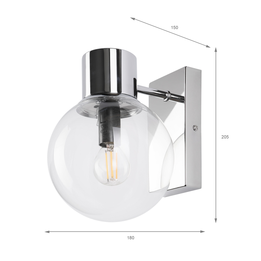 Настенна лампа SFERIO 1xE14/5W/230V лъскав хром/прозрачна