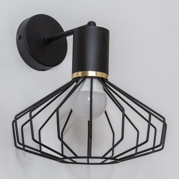Настенна лампа SOLANO 1xE27/15W/230V черна/златна