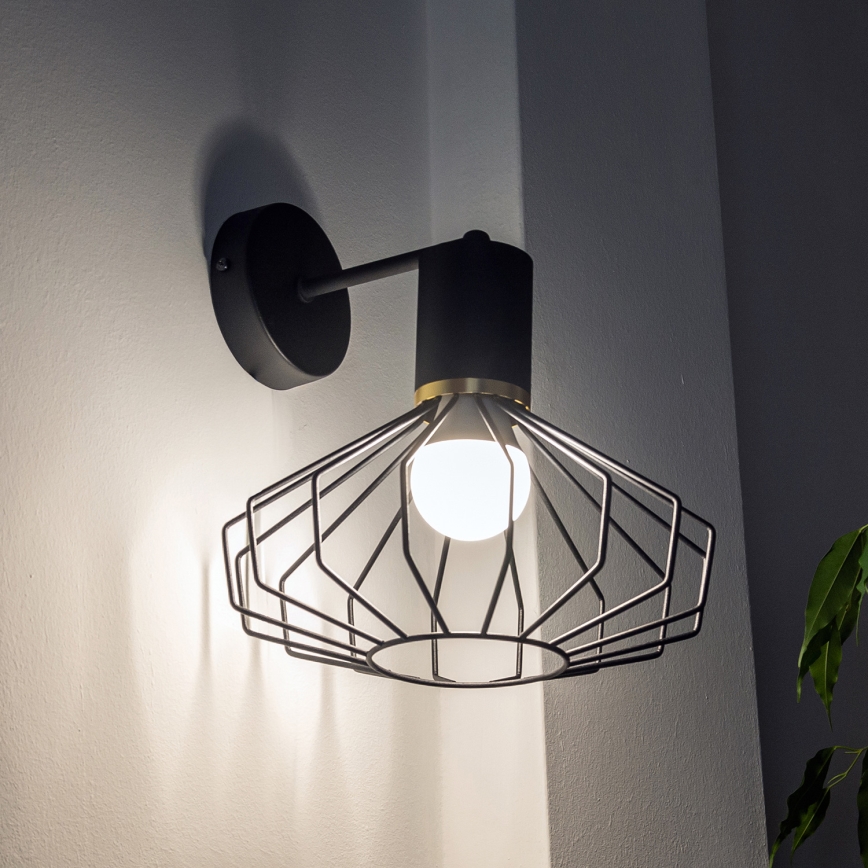 Настенна лампа SOLANO 1xE27/15W/230V черна/златна