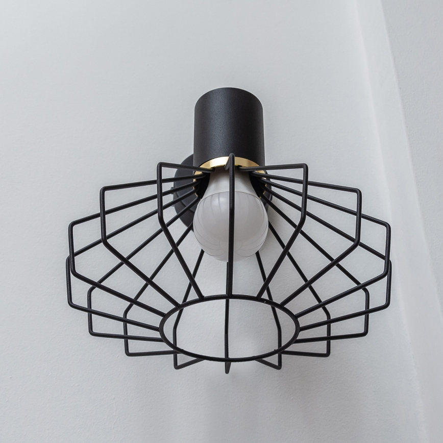 Настенна лампа SOLANO 1xE27/15W/230V черна/златна