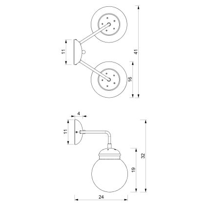 Настенно осветително тяло HYDRO 2 2xE14/15W/230V