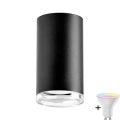 Настенно осветително тяло LED RGBW с димер TURYN 1xGU10/6,5W/230V 2700-6500K Wi-Fi IP44 черно