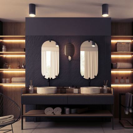 Настенно осветително тяло LED RGBW с димер TURYN 1xGU10/6,5W/230V 2700-6500K Wi-Fi IP44 черно