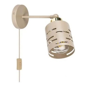 Настенно точково осветително тяло с ключ ELEN 1xE27/35W/230V бежово/златно