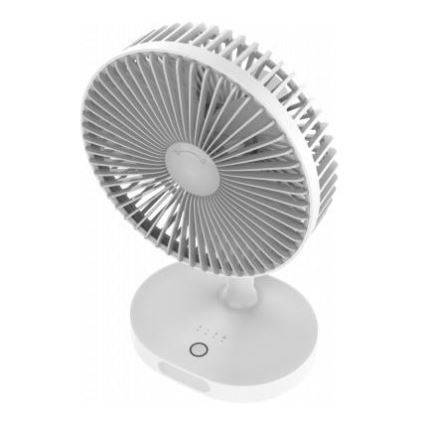 Настолен акумулаторен вентилатор с LED лампа 3000mA/3,7V microUSB