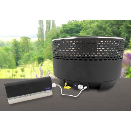 Настолен грил на дървени въглища 4xAA/USB черен