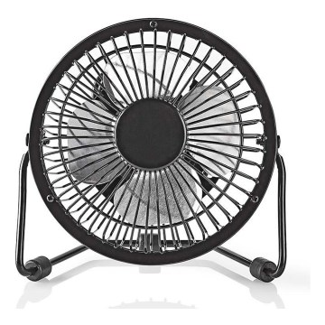 Настолен вентилатор 3W/USB 10 см черен