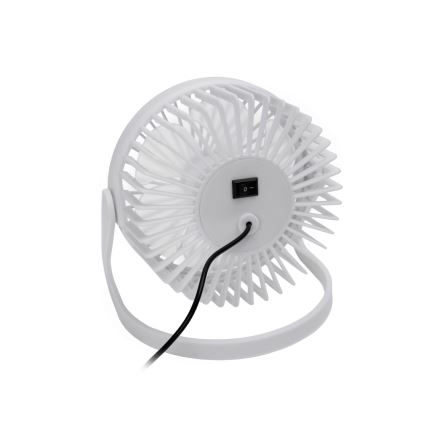 Настолен вентилатор USB, пр. 15 см, бял