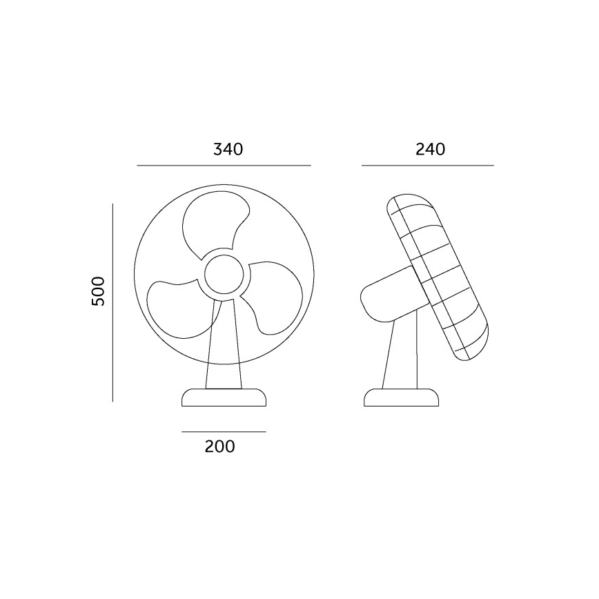Настолен вентилатор VIENTO 40W/230V черен