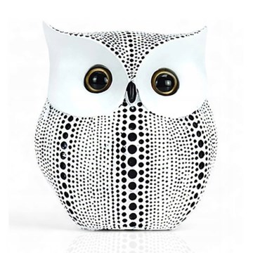 Настолна декорация 15 см, бяла/черна