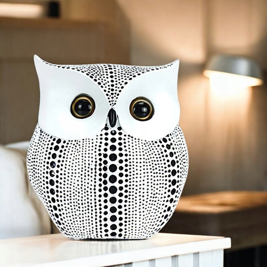 Настолна декорация 15 см, бяла/черна