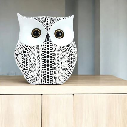 Настолна декорация 15 см, бяла/черна