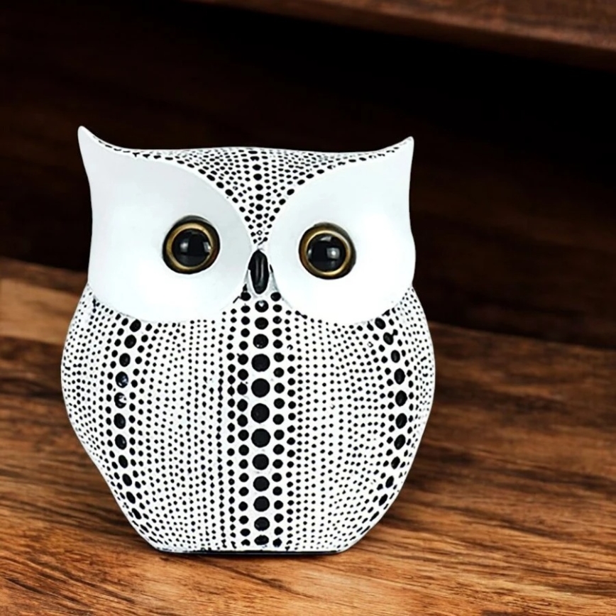 Настолна декорация 15 см, бяла/черна