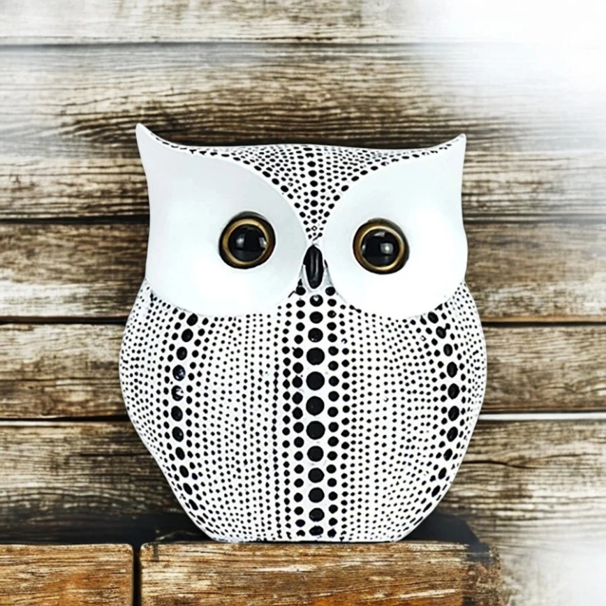 Настолна декорация 15 см, бяла/черна