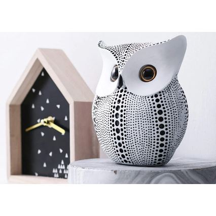 Настолна декорация 15 см, бяла/черна