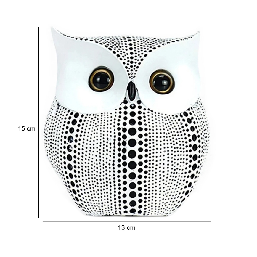 Настолна декорация 15 см, бяла/черна