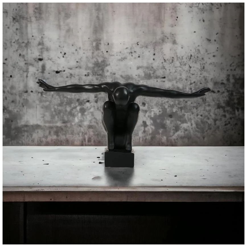 Настолна декорация 25x41x20 cm смола/черна