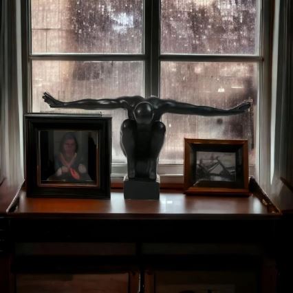 Настолна декорация 25x41x20 cm смола/черна