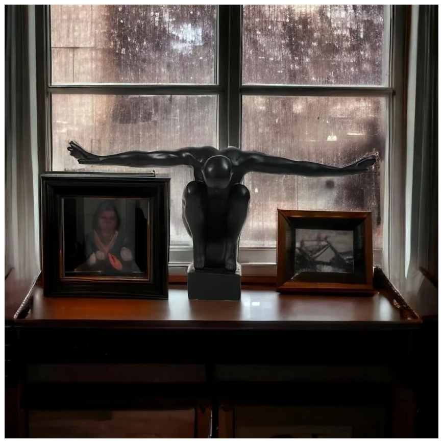 Настолна декорация 25x41x20 cm смола/черна