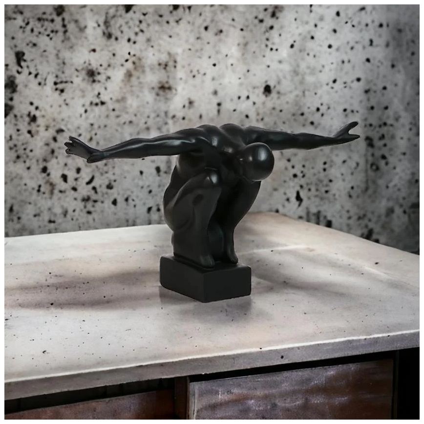 Настолна декорация 25x41x20 cm смола/черна