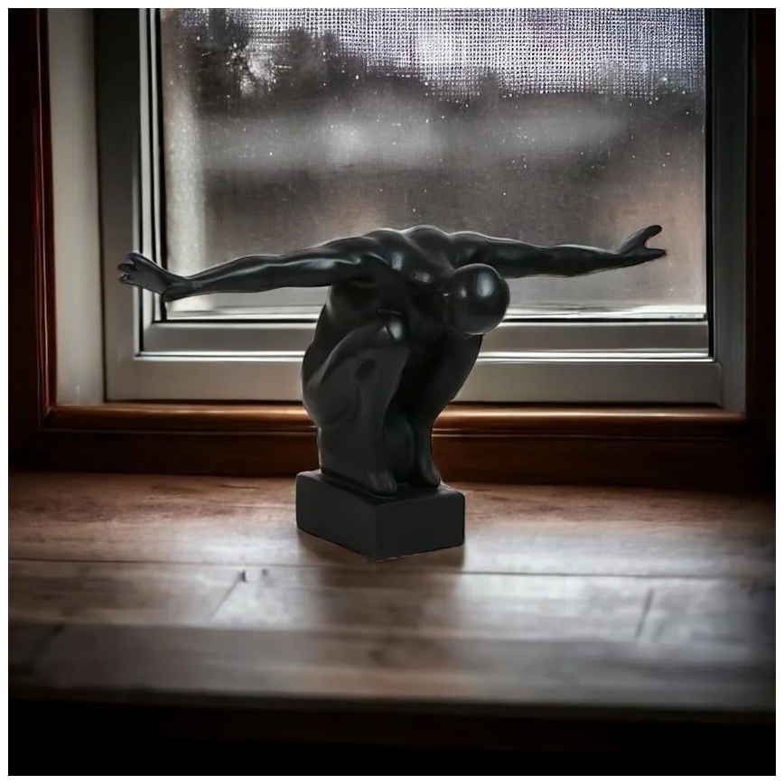 Настолна декорация 25x41x20 cm смола/черна